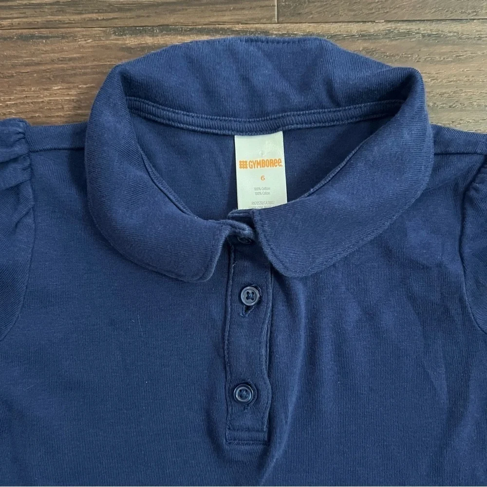 Gymboree Blue Polo Classic Knit Top school uniform girls size 6